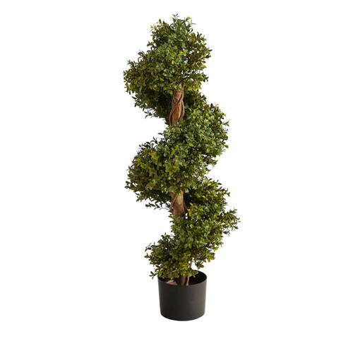 33" Boxwood Topiary Spiral Artificial Tree (Indoor/Outdoor)
