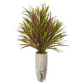 33" Fall Grass Artificial Plant in Silver Planter