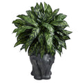 33" Silver King Artificial Plant in Black Elephant Shaped Planter