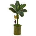 35" Banana Artificial Tree in Green Planter