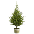 3.5'Cedar Pine “Natural Look" Artificial Tree in Decorative Planter