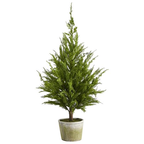 3.5'Cedar Pine “Natural Look" Artificial Tree in Decorative Planter