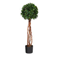 3.5'English Ivy Single Ball Topiary Artificial Tree with Natural Trunk UV Resistant (Indoor/Outdoor)