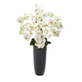 35" Phalaenopsis Orchid Artificial Arrangement in Gray Vase