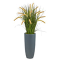 37" Onion Grass Artificial Plant in Gray Planter