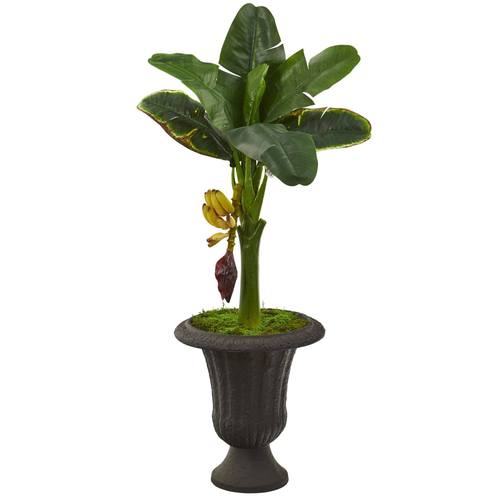 38" Banana Artificial Tree in Charcoal Urn