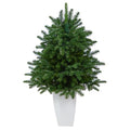 38" South Carolina Spruce Artificial Christmas Tree with 458 Bendable Branches in White Metal Planter