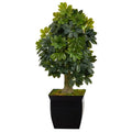 39" Schefflera Artificial Tree in Black Metal Planter (Real Touch)