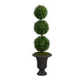 4'Boxwood Triple Ball Topiary Artificial Tree in Charcoal Urn (Indoor/Outdoor)