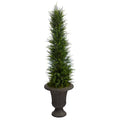 4'Cypress Artificial Tree in Charcoal Urn UV Resistant (Indoor/Outdoor)
