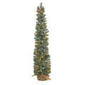 4'Green Pine Artificial Christmas Tree with 70 Warm White Lights Set in a Burlap Base