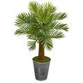 40" Robellini Palm Artificial Tree in Designer Tin Planter