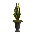 40" Sansevieria Artificial Plant in Charcoal Urn
