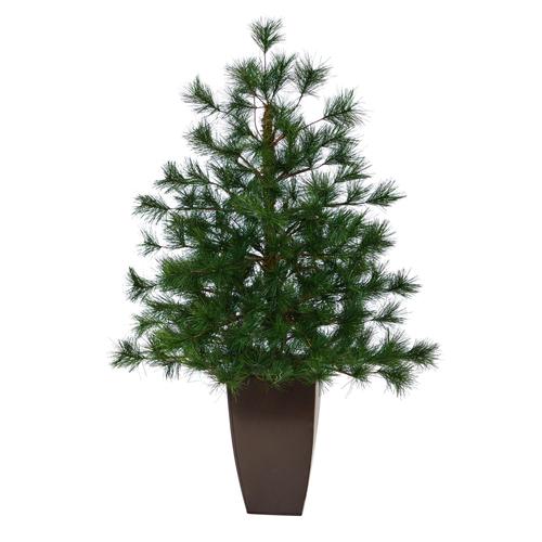 40" Yukon Mixed Pine Artificial Christmas Tree with 213 Bendable Branches in Bronze Metal Planter