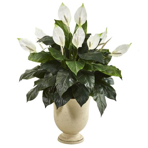 43" Spathifyllum Artificial Plant in White Urn