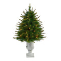 44" New England Pine Artificial Christmas Tree with 50 Clear Lights and 117 Bendable Branches in Decorative Urn