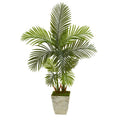 4.5'Areca Palm Artificial Tree in Country White Planter