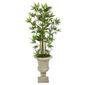 4.5'Bamboo Palm Artificial Tree in Sand Finished Urn