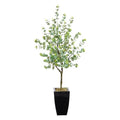 4.5'Eucalyptus Artificial Tree in Black Metal Planter