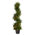 45" Spiral Cypress Artificial Tree with 80 Clear LED Lights UV Resistant (Indoor/Outdoor)