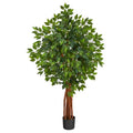 4.5'Super Deluxe Ficus Artificial Tree with Natural Trunk