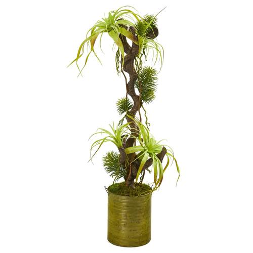 45" Tillandsia Artificial Plant in Green Planter