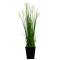 4.5'Wheat Plum Grass Artificial Plant in Black Metal Planter