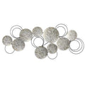 4.5'x 2'Galvanized Embossed Metal Discs Wall Art Decor