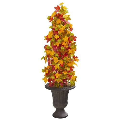 47" Autumn Maple Artificial Tree in Decorative Brown Urn