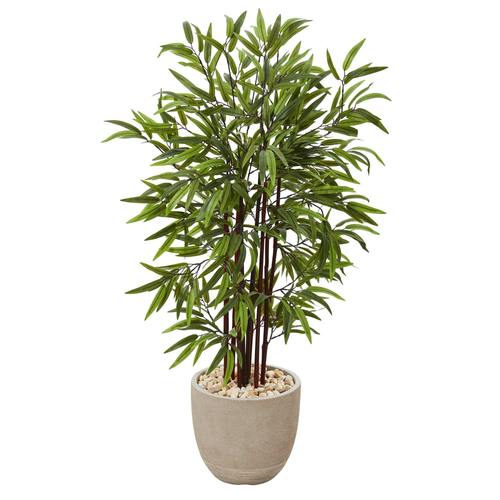 47" Bamboo Artificial Tree in Sandstone Planter
