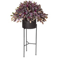 49" Fall Laurel Leaf with Berries Artificial Plant in Black Planter with Stand