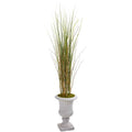 49" Grass and Bamboo Artificial Plant in Gray Urn