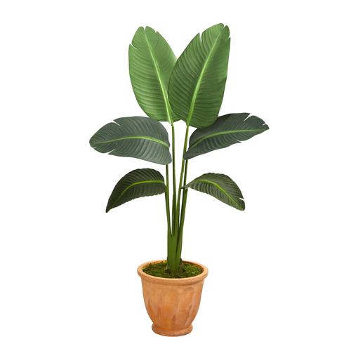 49" Traveler’s Palm Artificial Plant in Terra-Cotta Planter (Real Touch)