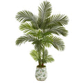 5'Areca Palm Artificial Tree in Floral Print Planter