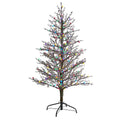 5' Frosted Berry Twig Artificial Christmas Tree with 200 Multicolored Gum Ball LED Lights and 386 Bendable Branches