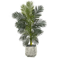 5'Golden Cane Artificial Palm Tree in White Planter