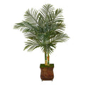 50" Golden Cane Artificial Palm Tree in Metal Planter