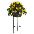 50" Hibiscus Artificial Plant in Black Planter with Stand