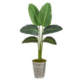 51" Traveler’s Palm Artificial Plant in Decorative Tin Planter (Real Touch)