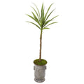 51" Yucca Artificial Plant in Vintage Metal Planter