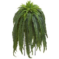 52" Boston Fern Artificial Plant in Black Stand Planter
