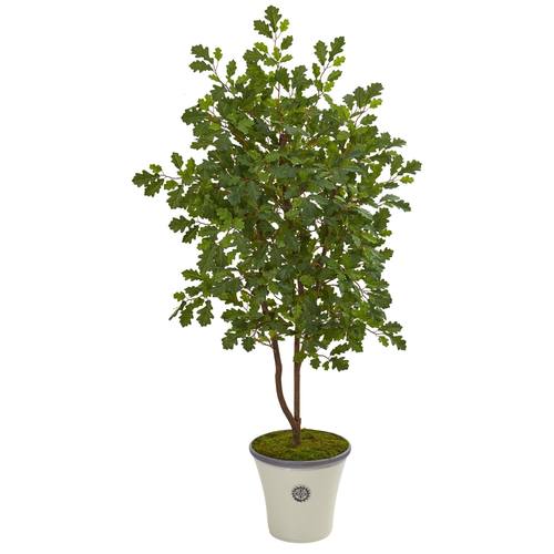 53" Oak Artificial Tree in Decorative Planter