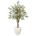 53" Olive Artificial Tree in White Planter
