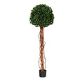 5.5'English Ivy Single Ball Artificial Topiary Tree with Natural Trunk UV Resistant (Indoor/Outdoor)