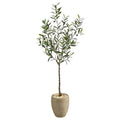 5.5'Olive Artificial Tree in Sand Colored Planter