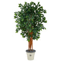 5.5'Sakaki Artificial Tree with 1470 Bendable Branches in Decorative Planter