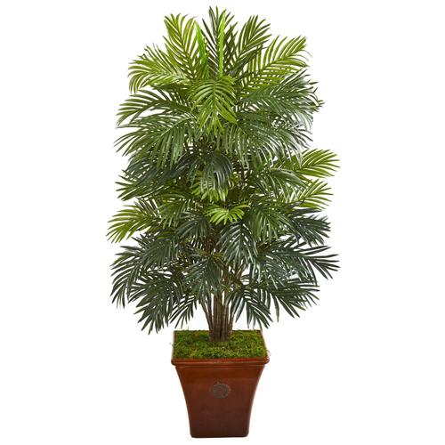 56" Areca Palm Artificial Plant in Brown Planter