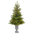 56" North Carolina Spruce Artificial Christmas Tree with 100 Clear Lights and 207 Bendable Branches in Decorative Urn