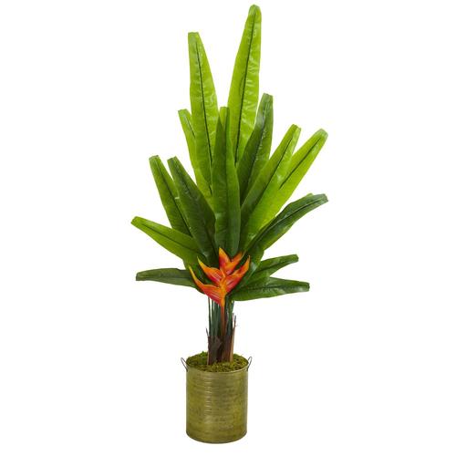 56" Traveler's Palm Artificial Tree in Green Planter