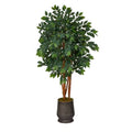 57" Sakaki Artificial Tree in Ribbed Metal Planter